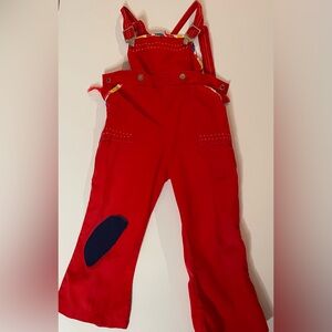 Red Kids Overalls with Patch